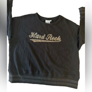 Hard Rock Cafe Black and Gold Sweatshirt. Large